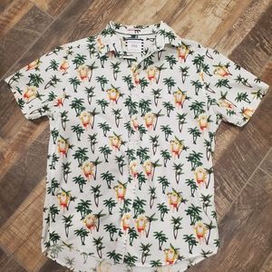 Tropical Santa Button Down Shirt-NWT